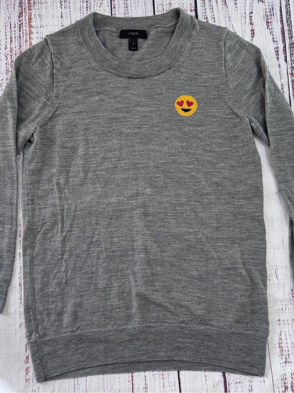 J. Crew Merino Wool Tippi Emoji
Sweater Gray Small EUC - Picture 3 of 9